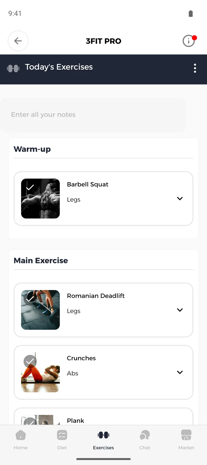 3Fit, fitness and nutrition coaching, English, screenshot 3